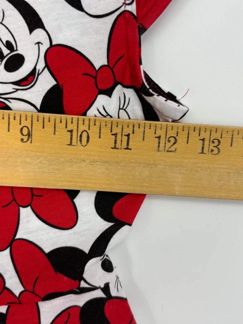 Disney Minnie Mouse Girls 6X Pullover Knit Dress Red Black Tie Belt Fit & Flare